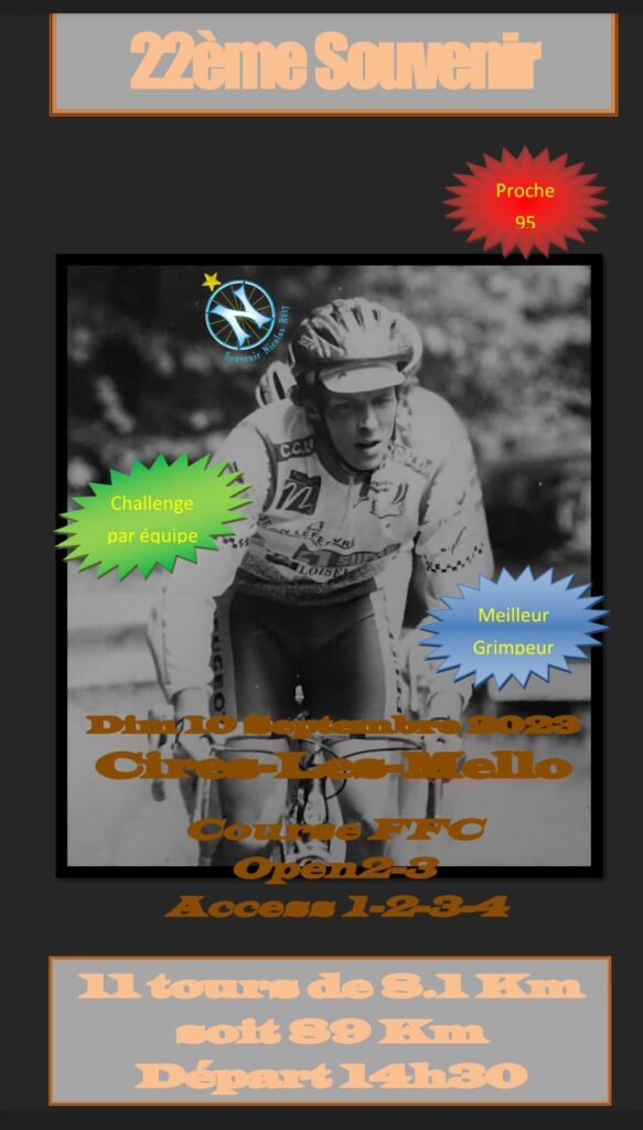 Course de vélo — Hommage Nicolas Rety